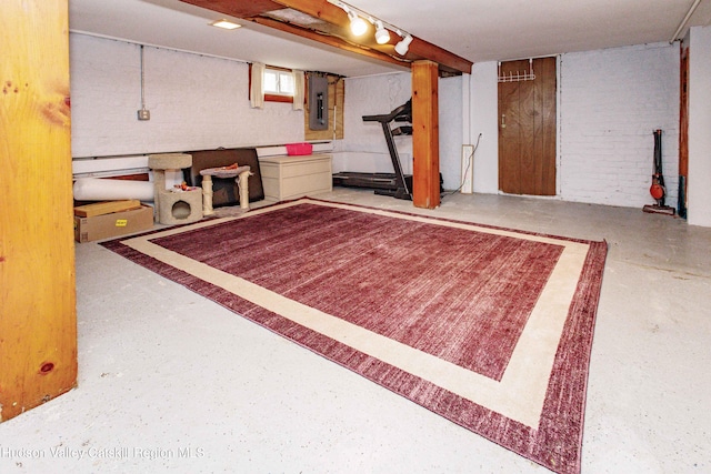 below grade area featuring electric panel