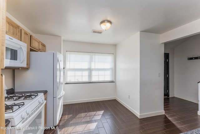29 Penstock Ln, Lake Katrine, NY 12449 - kitchen featuring white appliances, baseboards, and dark wood-style flooring