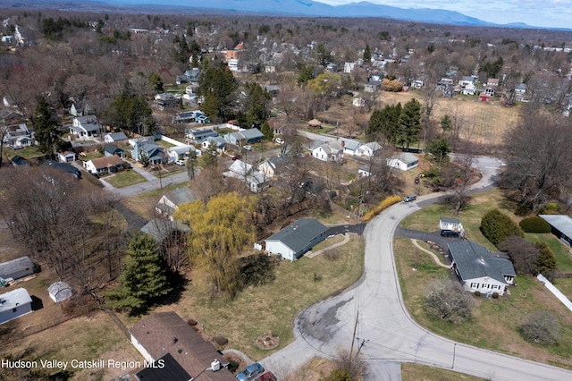16 Trinity Pl, Rhinebeck, NY 12572 - aerial overview of property's location featuring mountains and nearby suburban area