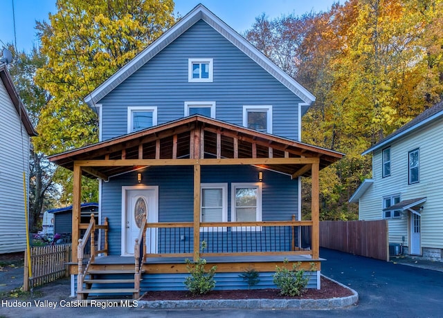 view of front of home with a porch