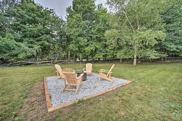 871 Mail Route Rd, Ashland, NY 12407 - view of green lawn featuring a fire pit