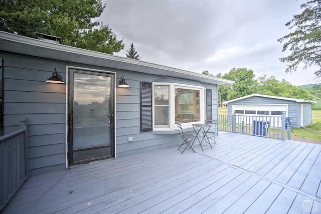 871 Mail Route Rd, Ashland, NY 12407 - wooden terrace featuring an outbuilding