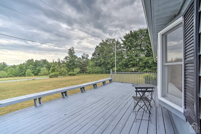 871 Mail Route Rd, Ashland, NY 12407 - wooden terrace featuring a lawn and view of scattered trees