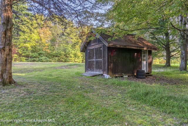 view of shed