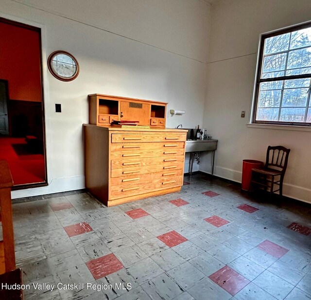 71 Watson Hollow Rd, West Shokan, NY 12494 - home office with baseboards and stone tile flooring