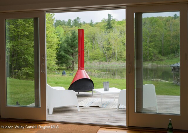 35 Jilroy Ln, Spencertown, NY 12165 - entryway featuring a forest view and plenty of natural light