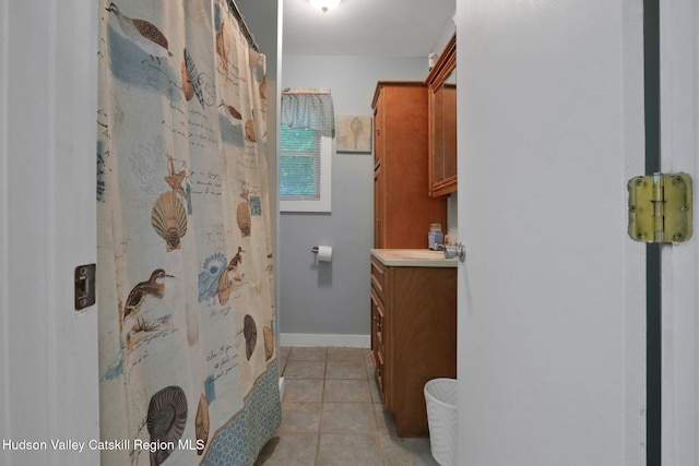 1055 Rte 212, Saugerties, NY 12477 - bathroom featuring tile patterned flooring, vanity, and a shower with curtain