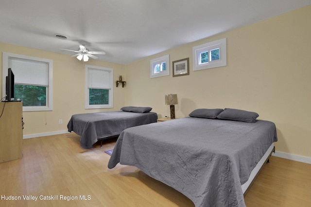 1055 Rte 212, Saugerties, NY 12477 - bedroom with light wood-style floors and ceiling fan