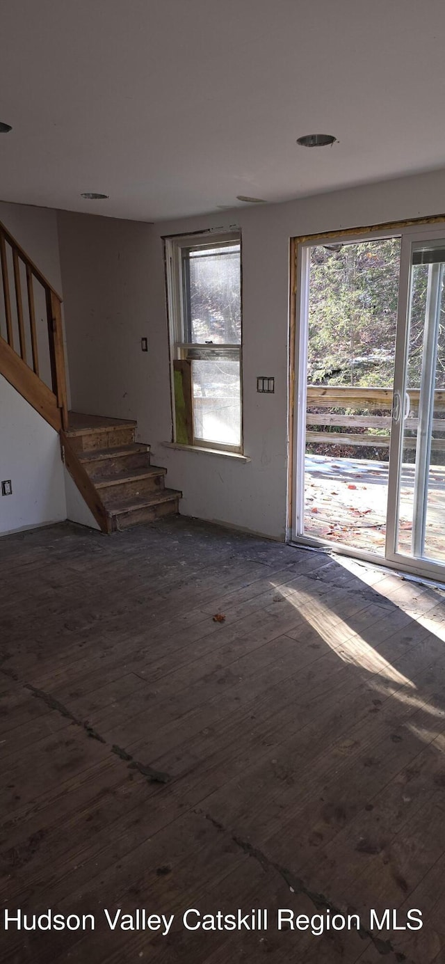 interior space with hardwood / wood-style flooring