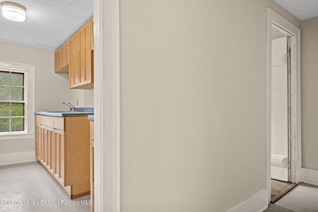 1 Green St, Gilbertsville, NY 13776 - hall with baseboards and a sink