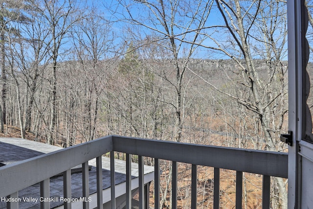 balcony with a view of trees