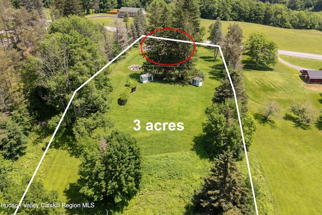 2064 County Highway 8, Denver, NY 12421 - aerial view of sparsely populated area featuring property parcel outlined