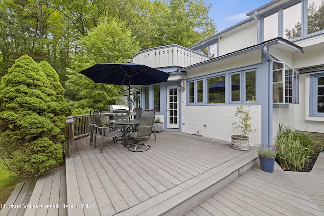 253 Upper Byrdcliffe Rd, Woodstock, NY 12498 - deck featuring outdoor dining area