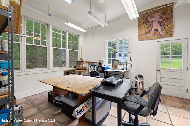 253 Upper Byrdcliffe Rd, Woodstock, NY 12498 - view of tiled office space