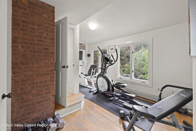 253 Upper Byrdcliffe Rd, Woodstock, NY 12498 - workout room with wood finished floors