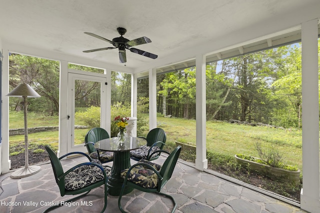 253 Upper Byrdcliffe Rd, Woodstock, NY 12498 - sunroom / solarium with ceiling fan