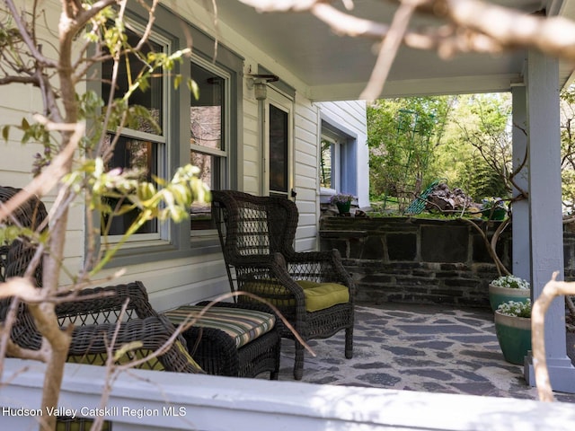 236 Spillway Rd, West Hurley, NY 12491 - view of patio featuring covered porch