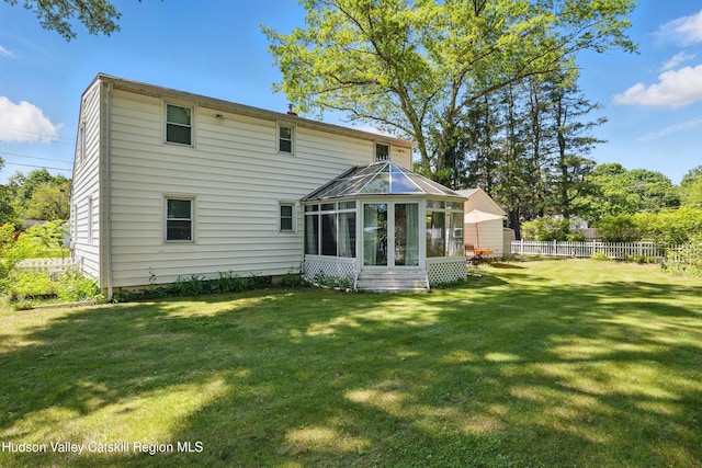 1 Huguenot Rd, Tillson, NY 12486 - rear view of property featuring a sunroom