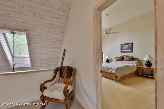 122 Brainard Ridge Rd Unit 14F, Windham, NY 12496 - bedroom with carpet floors and vaulted ceiling
