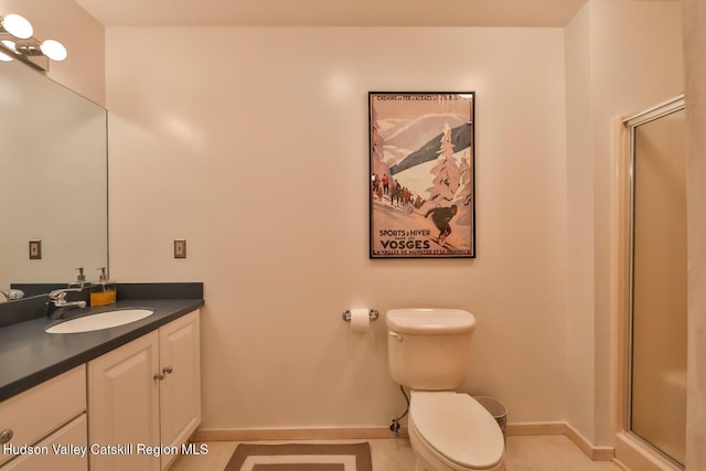 122 Brainard Ridge Rd Unit 14F, Windham, NY 12496 - full bath with vanity, a stall shower, and tile patterned floors