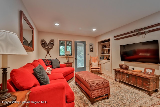 122 Brainard Ridge Rd Unit 14F, Windham, NY 12496 - living area featuring recessed lighting and built in features
