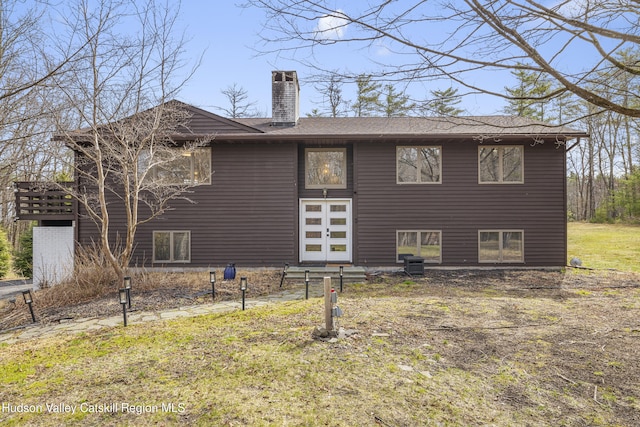 exterior space with a chimney