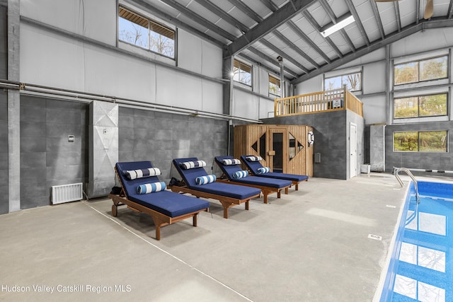 interior space featuring an indoor pool