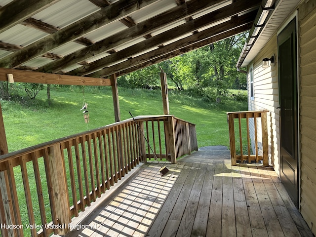 515 Delaware Ave, Andes, NY 13731 - deck featuring a lawn