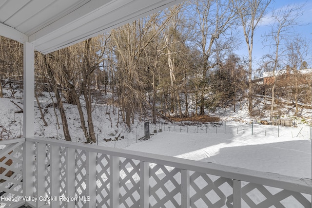 view of snowy yard