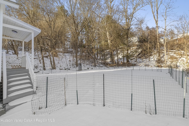 view of snowy yard