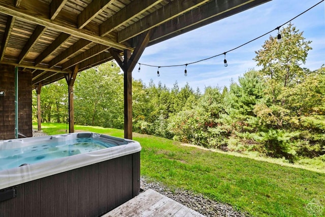 19 Twin Maples Ln, Windham, NY 12496 - view of grassy yard featuring a hot tub