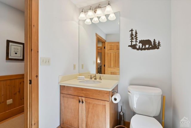 19 Twin Maples Ln, Windham, NY 12496 - half bathroom featuring toilet and vanity