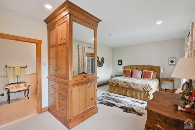 19 Twin Maples Ln, Windham, NY 12496 - bedroom with light carpet and recessed lighting
