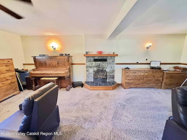 36 Susi Oval, Modena, NY 12548 - carpeted living area with a fireplace