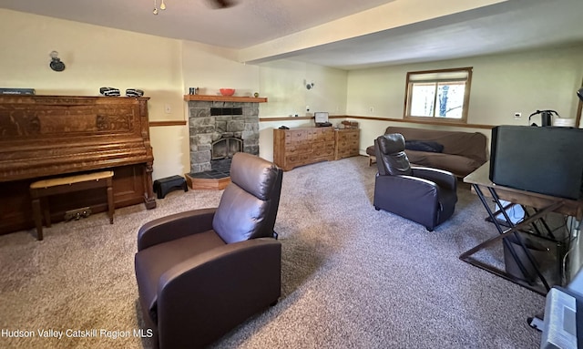 36 Susi Oval, Modena, NY 12548 - living area with carpet flooring and a fireplace