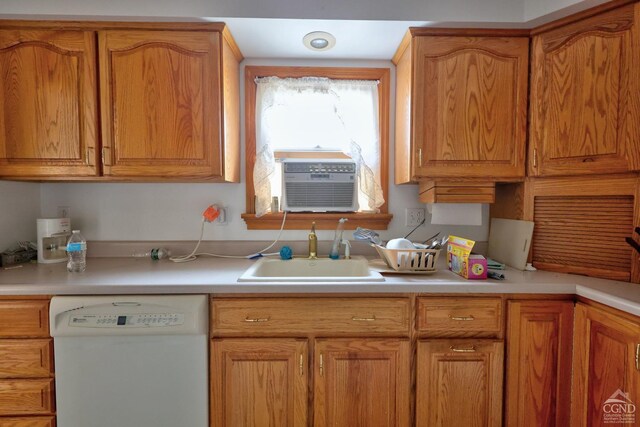 10345 Rte 32, Greenville, NY 12431 - kitchen with white dishwasher, a sink, light countertops, and cooling unit