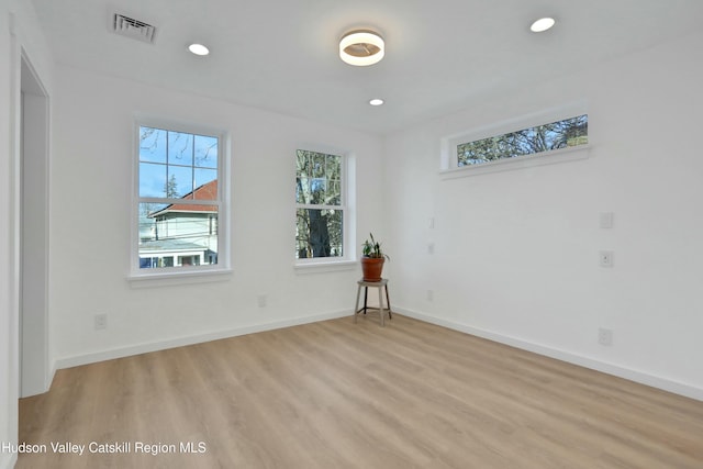 empty room featuring light hardwood / wood-style flooring