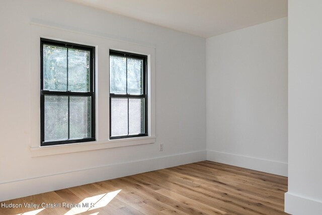 empty room with light wood-type flooring