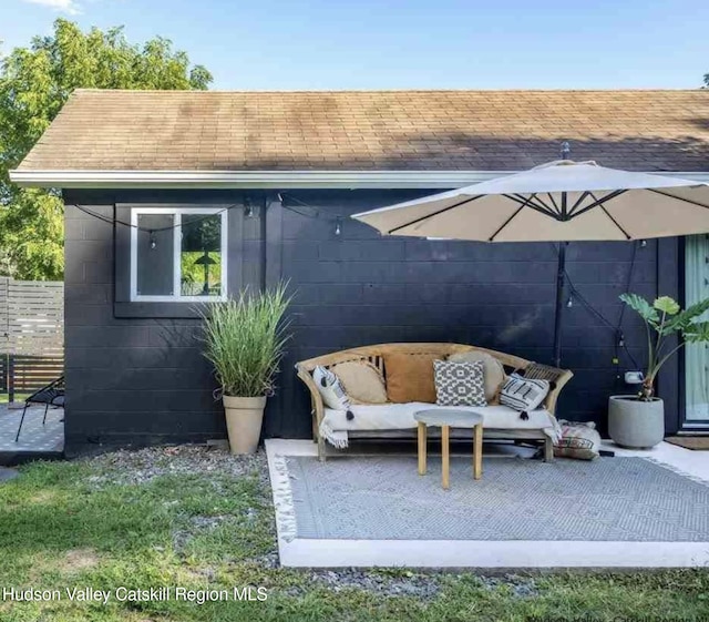 1637 Glasco Tpke, Woodstock, NY 12498 - view of patio / terrace with outdoor lounge area and fence