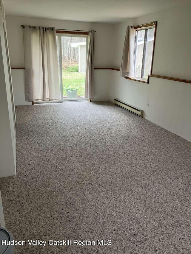 44 Overlook Dr, Woodstock, NY 12498 - carpeted empty room featuring baseboard heating