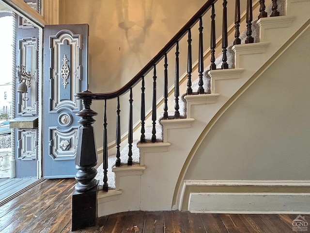 517-519 Washington St, Hudson, NY 12534 - stairway featuring hardwood / wood-style flooring
