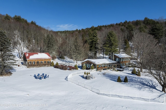 view of snowy aerial view