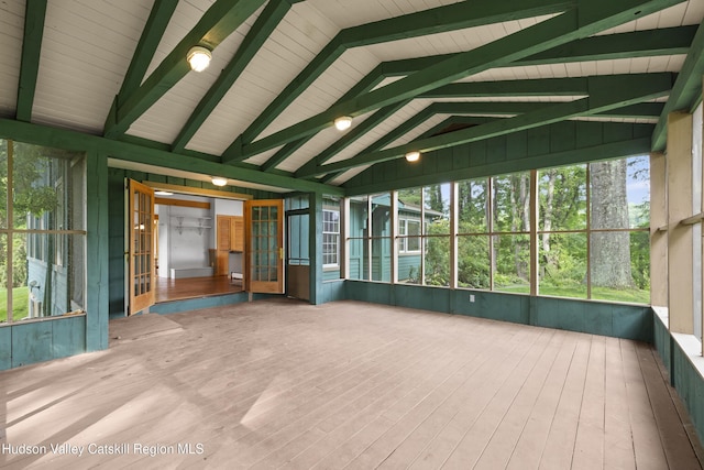 293 Pine Bush Rd, Stone Ridge, NY 12484 - unfurnished sunroom featuring french doors