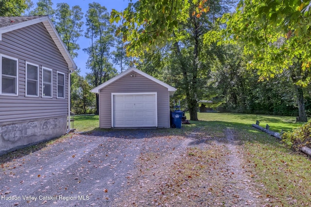 detached garage with driveway