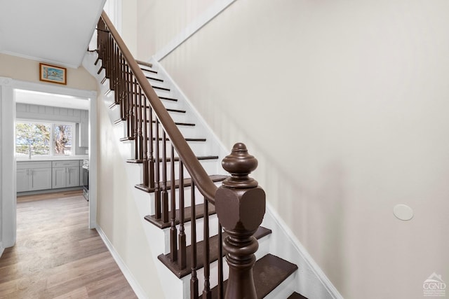 4 Lawrence Ave, Coxsackie, NY 12051 - staircase with wood finished floors and baseboards
