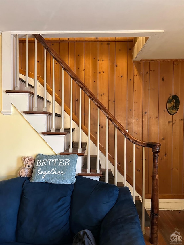 417 State St, Hudson, NY 12534 - stairs featuring wood finished floors