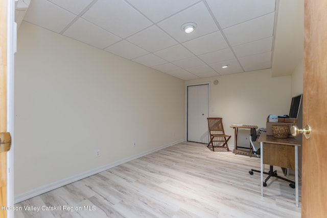 17 Riverview, Port Ewen, NY 12466 - office featuring a paneled ceiling, wood finished floors, baseboards, and recessed lighting