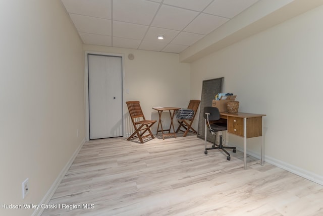 17 Riverview, Port Ewen, NY 12466 - home office with a paneled ceiling, wood finished floors, and baseboards