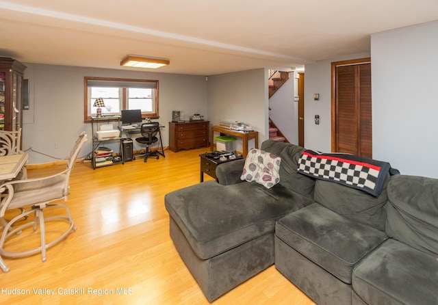 living room featuring wood-type flooring