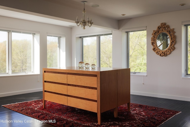 46 Pompeys Cave Rd, High Falls, NY 12440 - interior space featuring a chandelier and dark wood-style flooring